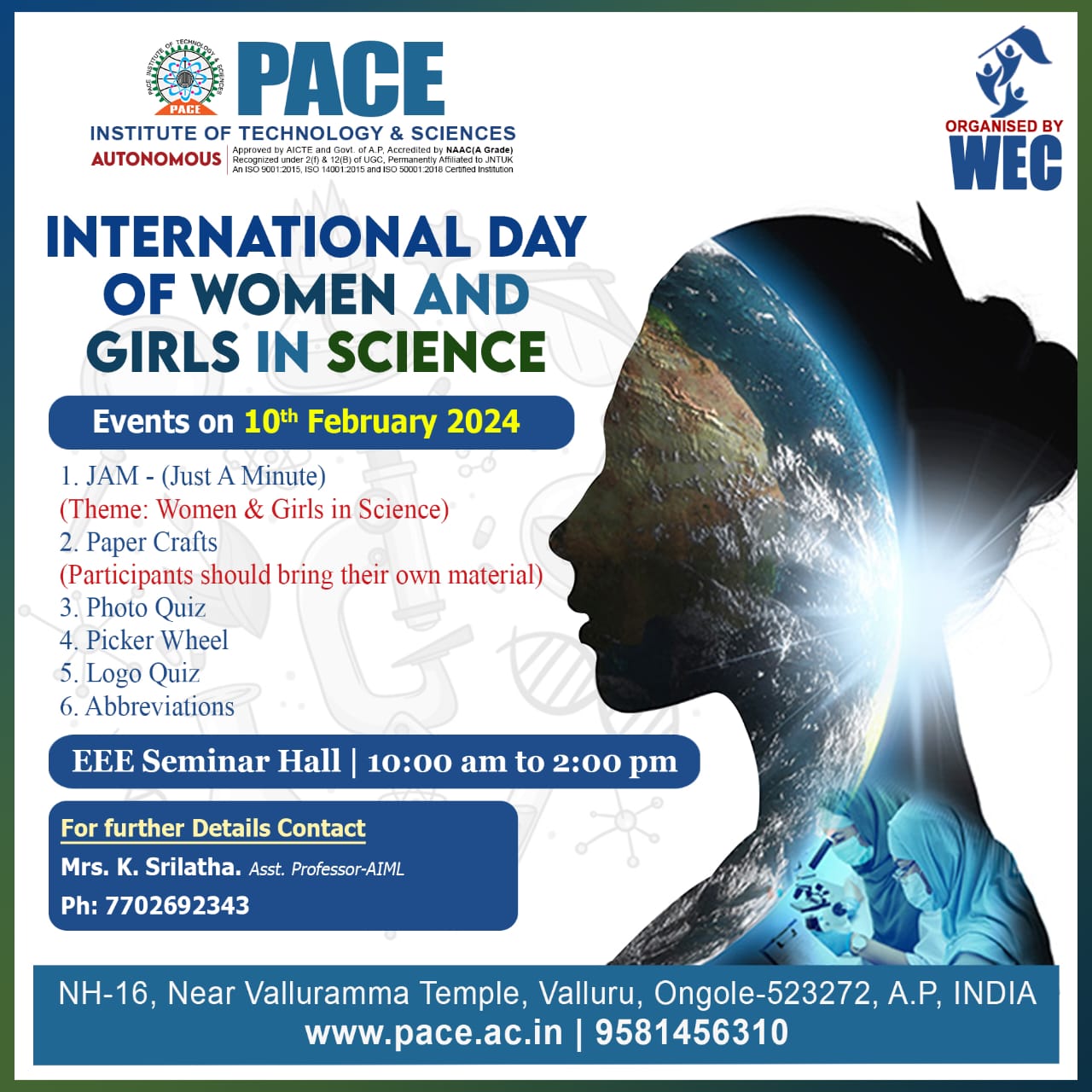 INTERNATIONAL DAY OF WOMEN AND GIRLS IN SCIENCE