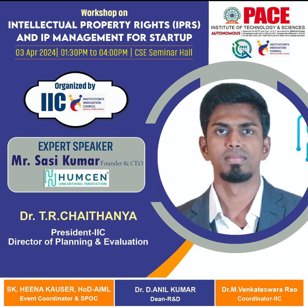 Workshop on IPRs and IP management for startups organized by IIC.