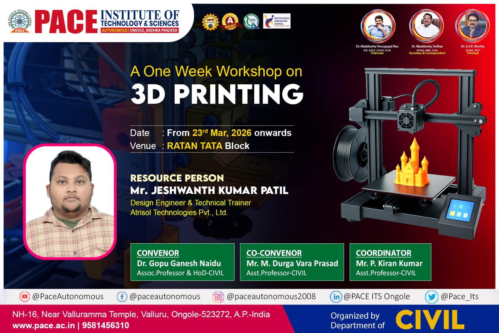 Workshop on 3D Printing